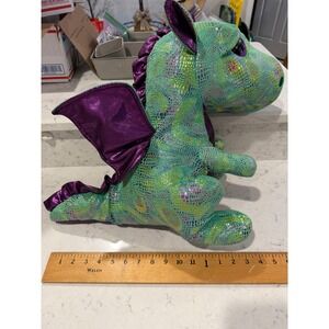 TY Sparkly Green Dragon Plush Big Eyes Stuffed Animal Toy